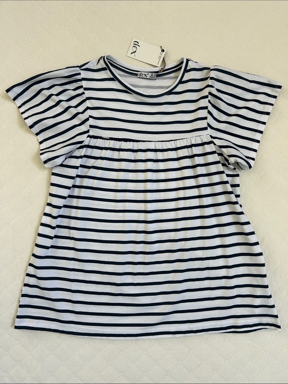 Dex | White Navy SS Top | M